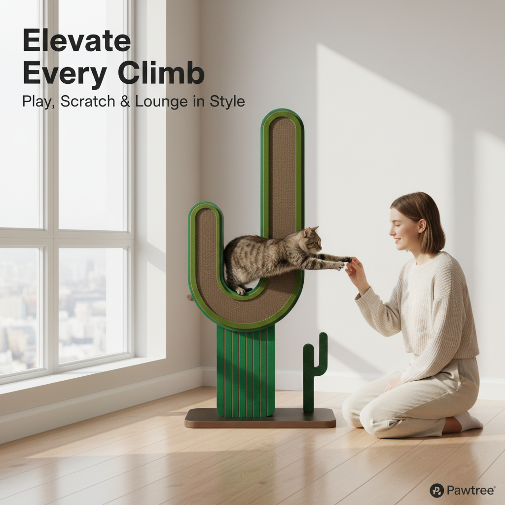Pawtree® Climbing Cat Scratcher / Cat Tree - Cactus L (1.05m H)