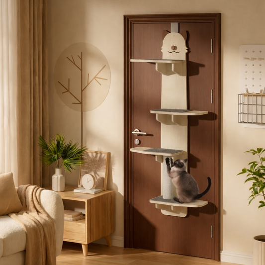 Cat Climbing Door Frame